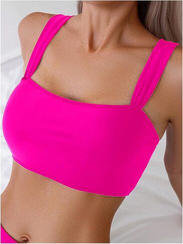 OYOANGLE Women's Bikini Top Adjustable Strap Wireless Swim Tops Bathing Suit Swimwear in Saudi Arabia