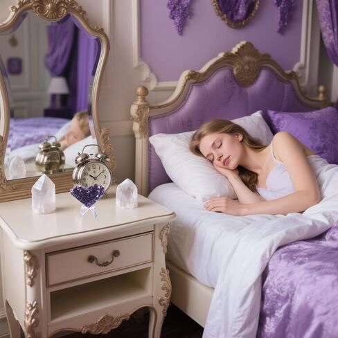 Crystals and Healing Stones Heart Crystal Amethyst Cluster Geode Raw Stones with Display Stand for Home Decor, Meditation, Spiritual Energy, 1Pc 1.55"-2" in Kuwait