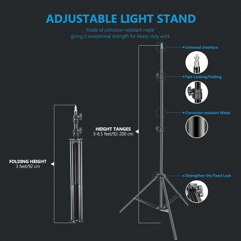 Neewer 2 Packs 660 PRO RGB LED Video Light with App Control Stand Kit, 360° Full Color, 50W Dimmable Bi-Color 3200K~5600K Video Lighting CRI 97+ for Gaming/Streaming/Zoom/YouTube/Webex/Photography in Kuwait