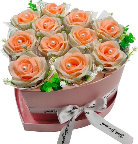 Flower Forever Heart Shape Box - Preserved Roses Gift for Her, Preserved Flowers, (Crimson Red, 11 Roses) in Saudi Arabia