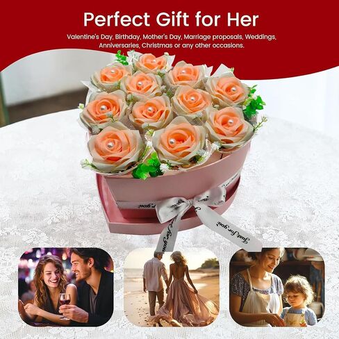 Flower Forever Heart Shape Box - Preserved Roses Gift for Her, Preserved Flowers, (Crimson Red, 11 Roses) in Saudi Arabia