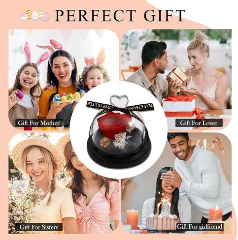 Preserved Rose Flowers for Women, Preserved Flowers in Glass Heart Design Dome, Forever Real Roses Gift for Mother's Day, Christmas, Anniversary and Birthday (Purple) in Saudi Arabia