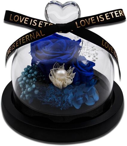 Preserved Rose Flowers for Women, Preserved Flowers in Glass Heart Design Dome, Forever Real Roses Gift for Mother's Day, Christmas, Anniversary and Birthday (Purple) in Saudi Arabia