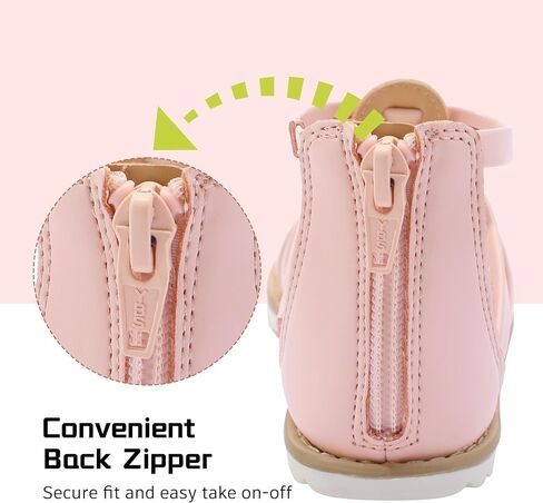 MIXIN Girls Gladiator Sandals for Toddler/Little Kids Open Toe Cute Strappy Summer Flat Shoes with Zipper in Saudi Arabia