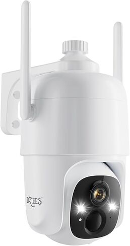 Dzees 360° PTZ Security Cameras Wireless Outdoor WiFi, 2K Battery Powered Home Security Camera Indoor, Spotlight & Siren, Color Night Vision, 2-Way Talk, AI Motion Detection, IP66 2-Pack | 2K Battery Powered, Home Security Camera Indoor, Spotlight & Siren in Saudi Arabia