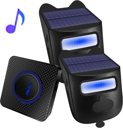 Solar Infrared doorbell，Solar Driveway Alarm， Infraed Sensor Doorbell，Home Security Alert orDetector Outdoor，System-1 Solar Wireless Motion Sensor & 2 Plug-in Alarm Receiver Doorbell in Saudi Arabia