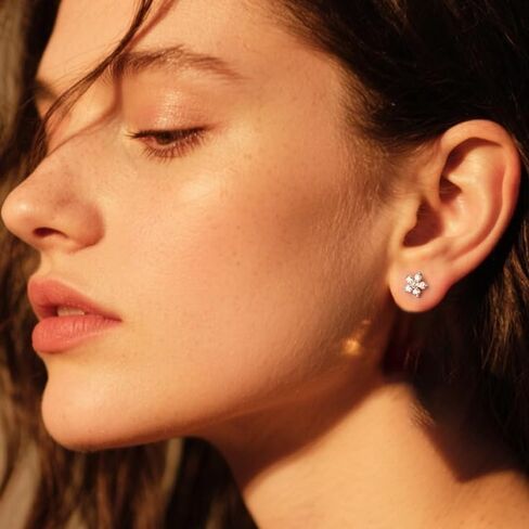 Titanium Flat Back Earrings,6 Pairs Screw Back Earring for Women Hypoallergenic Earrings 14K Gold&Silver Helix Earring Cartilage Conch Tragus Piercing Jewelry CZ Earring in Saudi Arabia