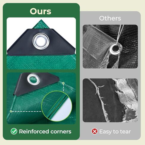 HIRALIY 14 Mil Tarp Waterproof 10x12 Feet, Extra Thick Heavy Duty Tarp with Reinforced Grommets for Firewood, Roof, Camping, Patio, Pool, Boat, Dump Trailer in Saudi Arabia