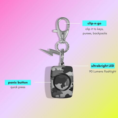 BLINGSTING Mini Personal Safety Alarm for Women - 125 Decibel Loud Self Defense Alarm - LED Light & Keychain Clip in Kuwait