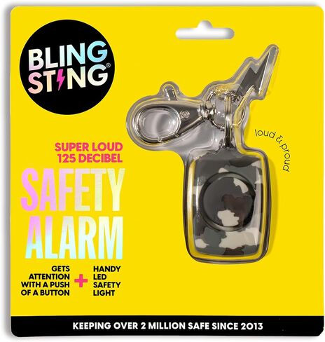 BLINGSTING Mini Personal Safety Alarm for Women - 125 Decibel Loud Self Defense Alarm - LED Light & Keychain Clip in Kuwait