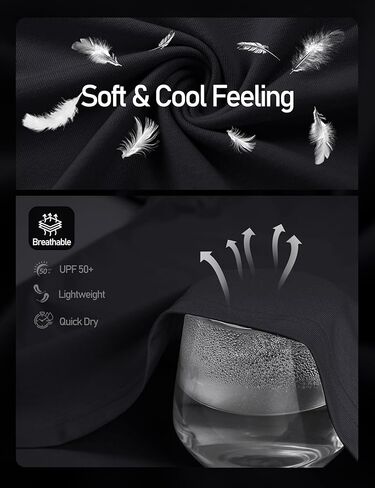 Cotrasen Men's T-Shirt Curve Hem UPF 50+ Moisture Wicking Cooling Short Sleeve Casual Slightly Loose Solid Basic Tee Tops in Kuwait