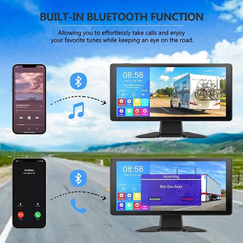 4K RV Backup Camera System 10.1" Quad Split Touchscreen Monitor 4 1080P HD Rear Side View Cameras DVR Recording Bluetooth Music USB Video Play IP69 Waterproof Night Vision for RV Truck Trailer in Saudi Arabia