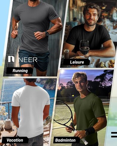Neer 7 Pack Men's Big and Tall Shirts Summer Cotton Short Sleeve Tee Crew Neck Casual Top Basic Oversize T Shirts in Saudi Arabia