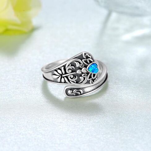 Witches Knot Ring Sterling Silver Abalone Witch Knot Spoon Ring Wiccan Jewelry Gifts for Women in Saudi Arabia