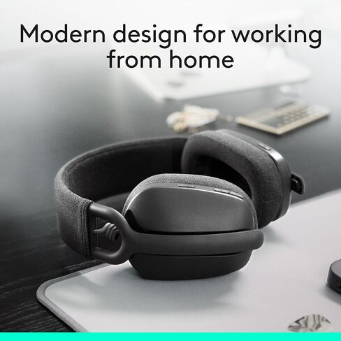 Logitech Zone Vibe 100 Lightweight Wireless Over Ear Headphones with Noise Canceling Microphone, Advanced Multipoint Bluetooth Headset, Works with Teams, Google Meet, Zoom, Mac/PC - Rose in Saudi Arabia
