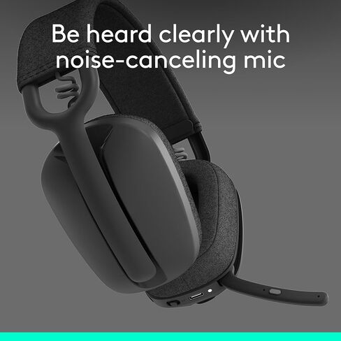 Logitech Zone Vibe 100 Lightweight Wireless Over Ear Headphones with Noise Canceling Microphone, Advanced Multipoint Bluetooth Headset, Works with Teams, Google Meet, Zoom, Mac/PC - Rose in Saudi Arabia
