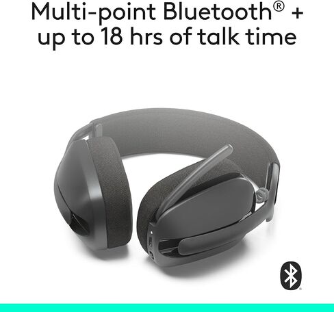 Logitech Zone Vibe 100 Lightweight Wireless Over Ear Headphones with Noise Canceling Microphone, Advanced Multipoint Bluetooth Headset, Works with Teams, Google Meet, Zoom, Mac/PC - Rose in Saudi Arabia