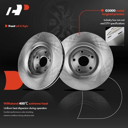 A-Premium 12.91 inch (327.91mm) Front Vented Disc Brake Rotors + Ceramic Pads Kit Compatible with Select Lexus and Toyota Models - NX200t, NX300, NX300h, RX350, RX450h, Highlander, Sienna, 6-PC Set in Saudi Arabia