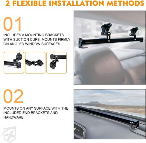Xprite 27" White Amber LED Emergency Traffic Advisor Strobe Warning Light Bar w/21 Flashing Patterns Cigarette Lighter, for Vehicles Trucks SUV ATV Suction Cup Mounting in Kuwait