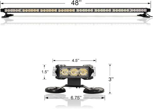 48 '' 104 LED الطوارئ Strobe Rooftop Light Light Light ، مصابيح أمان من منارة منارة مع منارة مع MANGET in Kuwait