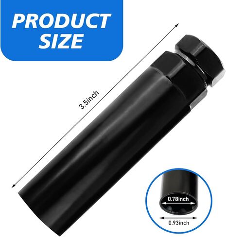 Large 6 Spline Lug Nut Socket, Wheel Lug Nut Key, Fuel Rim Lug Nut Lock Removal, for 21 mm(13/16 Inch)&22 mm(7/8 Inch) Hex Socket Wrench, Replacement Aftermarket 6 Spline Lug Nut in Saudi Arabia