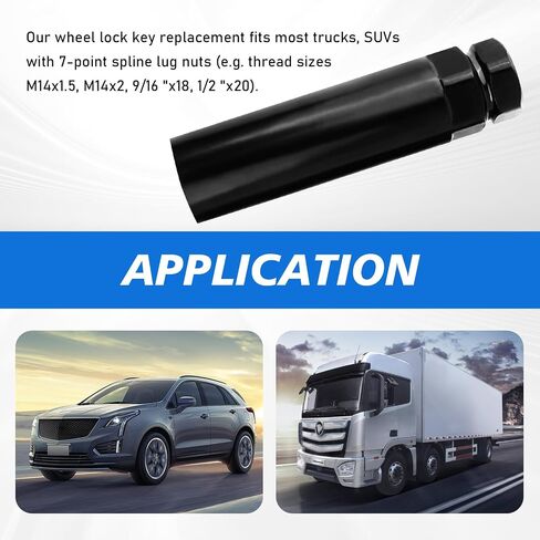Large 6 Spline Lug Nut Socket, Wheel Lug Nut Key, Fuel Rim Lug Nut Lock Removal, for 21 mm(13/16 Inch)&22 mm(7/8 Inch) Hex Socket Wrench, Replacement Aftermarket 6 Spline Lug Nut in Saudi Arabia