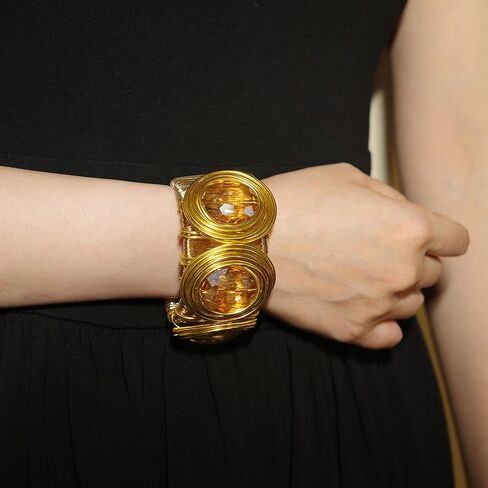 Chunky Gold Cuff Bracelets for Women Stack Silver Bracelet Vintage Bohemian Indian Bangles for Women Adjustable Open Wide Gold Bangle Bracelet Trendy Statement Jewelry in Saudi Arabia