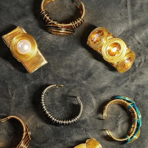 Chunky Gold Cuff Bracelets for Women Stack Silver Bracelet Vintage Bohemian Indian Bangles for Women Adjustable Open Wide Gold Bangle Bracelet Trendy Statement Jewelry in Saudi Arabia