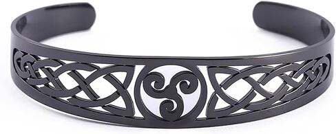VASSAGO Nordic Viking Triskele Symbol Irish Trinity Celtic Knot Cuff Bracelet Stainless Steel Bangle Vintage Amulet Jewelry Gifts for Men Women Teens in Saudi Arabia