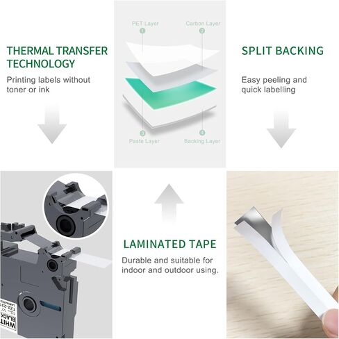 5Pack Compatible with Brother Tze Tape 12mm 0.47 Laminated Clear Label Maker Tape P Touch Label Tape Black on Clear TZe-131 TZ131 P-Touch Refills for PT-H103w 2040 PTD210 PTH100 PTD22T in Saudi Arabia