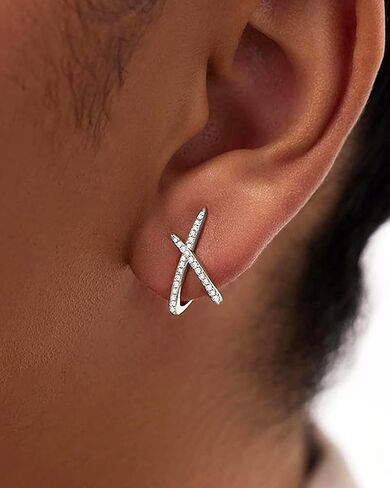 أقراط ذهبية للنساء 14K مطلي بالذهب x مكعب Zirconia stud أقراط hypoallergenic العصرية الذروة الهدايا البسيطة البسيطة لها لها هدايا لها in Kuwait