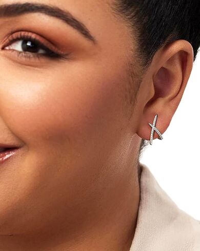 أقراط ذهبية للنساء 14K مطلي بالذهب x مكعب Zirconia stud أقراط hypoallergenic العصرية الذروة الهدايا البسيطة البسيطة لها لها هدايا لها in Kuwait