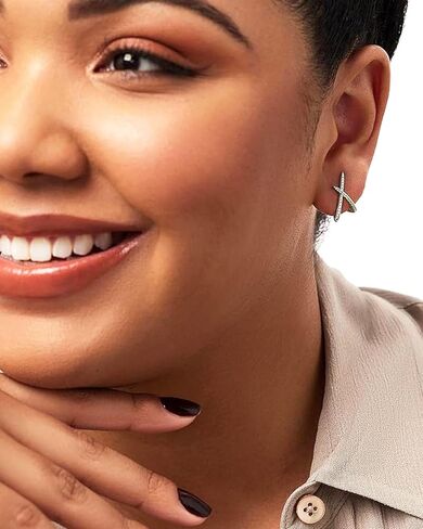 أقراط ذهبية للنساء 14K مطلي بالذهب x مكعب Zirconia stud أقراط hypoallergenic العصرية الذروة الهدايا البسيطة البسيطة لها لها هدايا لها in Kuwait