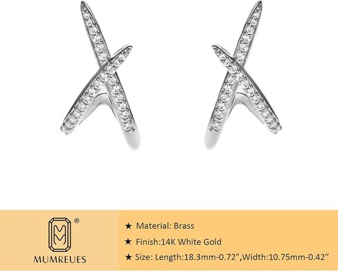 أقراط ذهبية للنساء 14K مطلي بالذهب x مكعب Zirconia stud أقراط hypoallergenic العصرية الذروة الهدايا البسيطة البسيطة لها لها هدايا لها in Kuwait