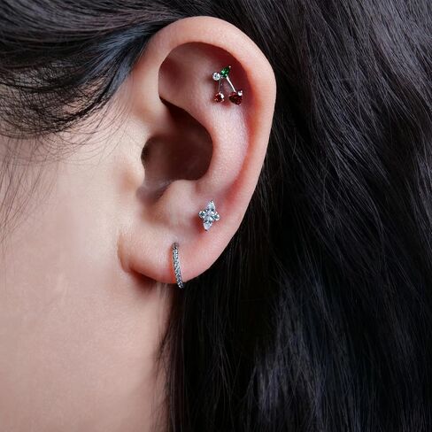 Limerencia F136 Pure Titanium Pure Hypallergenic Gradant STURS ، G23 Small Small Smate Cubic Zirconia Arrings for Women's Consitive Earns in Kuwait