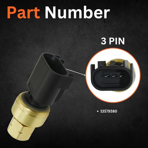Fuel Injection Pressure Sensor Compatible with hevrolet Colorado Corvette Express Impala Silverado Tahoe GMC Cadillac Buick Replace 13579380 in Saudi Arabia