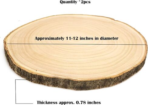 2pcs Large Wood Slices for Centerpieces 12-13 inches Wood Rounds for Tables Decor Rustic Wood Circles for DIY Crafts and Wedding Decor Round Wooden Discs Wood Slice Ornaments in Kuwait