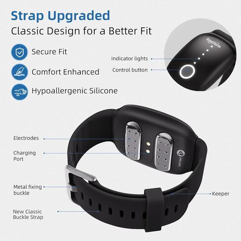 EmeTerm تخفيف الغثيان القطب الكهربائي محفز غثيان الصباح الحركة غثيان السفر القيء الإغاثة قابلة لإعادة الشحن لا هلام العصابات المعصم خالية من المخدرات دون آثار جانبية (أسود) in Kuwait