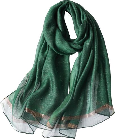 Women Double Layer Pure Scarf Solid Long Shawl and Wraps Lightweight Scarf Plain Fashion Neck Scarf for Lady in Kuwait