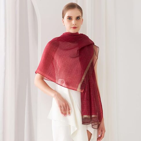 Women Double Layer Pure Scarf Solid Long Shawl and Wraps Lightweight Scarf Plain Fashion Neck Scarf for Lady in Kuwait