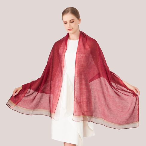 Women Double Layer Pure Scarf Solid Long Shawl and Wraps Lightweight Scarf Plain Fashion Neck Scarf for Lady in Kuwait