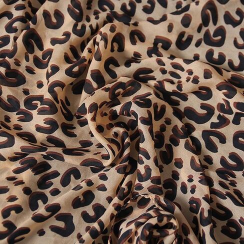 Lightweight Leopard Chiffon Scarfs for Women - Fashion Floral Print Scarves Shawl Head Wraps Bandana in Saudi Arabia