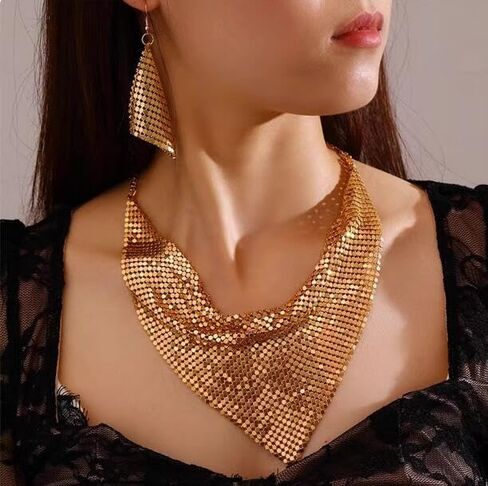 ميوكلوث سلسلة وشاح للترترات المعدنية اللامعة للنساء كرنفال الحزب الشراع وشاح شال شال in Saudi Arabia
