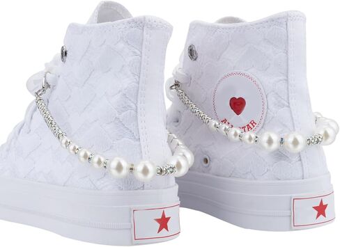 Bling Diamond Pearl Chain Shoe Jewelry for Sneakers Boots Shoelace Charms Accessories Shoe Lace Decoration Clips in Kuwait