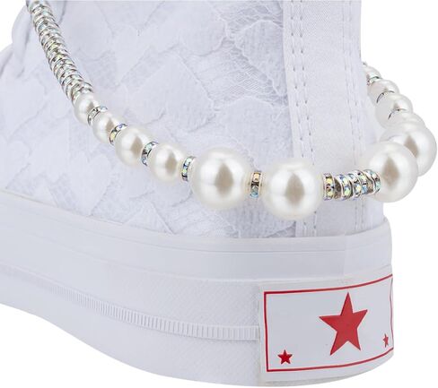 Bling Diamond Pearl Chain Shoe Jewelry for Sneakers Boots Shoelace Charms Accessories Shoe Lace Decoration Clips in Kuwait