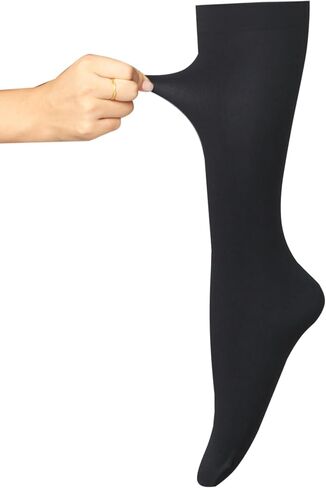 Bestjybt 3 Pairs Women's Opaque Stretchy Nylon Knee High Stockings Trouser Socks in Saudi Arabia