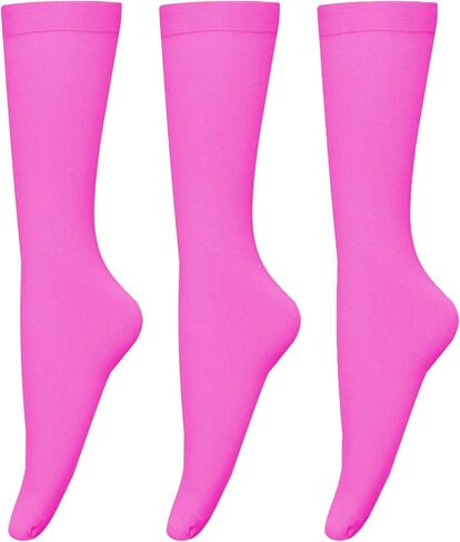 Bestjybt 3 Pairs Women's Opaque Stretchy Nylon Knee High Stockings Trouser Socks in Saudi Arabia
