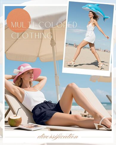 Neer 3 Pack Women's Linen Cotton Shorts with Pockets Drawstring High Elastic Waisted Wide Leg Loose Casual Summer Shorts in Saudi Arabia