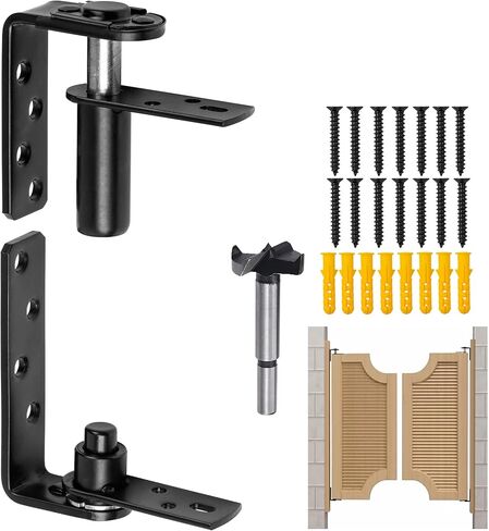 مفصلات باب الصالون، مفصلات باب المقهى، مفصل باب متأرجح مزدوج ذاتي الإرجاع، أبواب الصالون المتأرجحة، مفصلات باب البار، أجهزة الباب المتأرجح، 304 فولاذ مقاوم للصدأ، محمل تحميل 50 رطل (أسود-مجموعة واحدة) in Kuwait