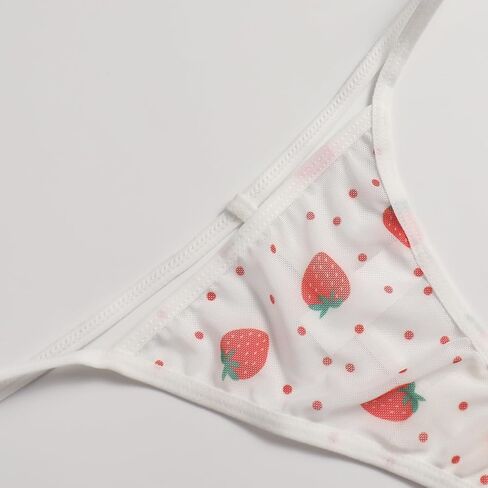 Women's Lingerie 3 Piece Set Ruffle Sleeve Cute Print Bow Bra and Panty with Mini Skirt in Saudi Arabia